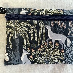 Foxes in Jungle Flat Zipper Coin Purse, Fox Zipper Pouch, Fox Card Wallet