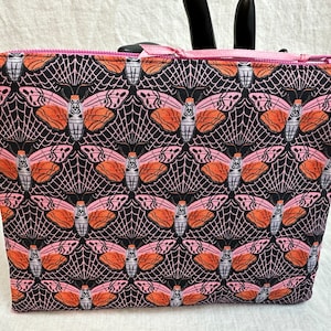 Death Head’s Moth Medium Padded Zipper Bag, Gadget Pouch, Cotton Zipper Bag, Cosmetic Pouch