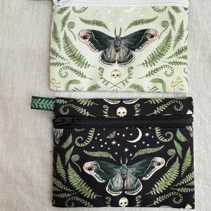 Butterfly Flat Zipper Coin Purse, Credit Card Wallet, Business Card Case, Gadget Pouch - Choose Color