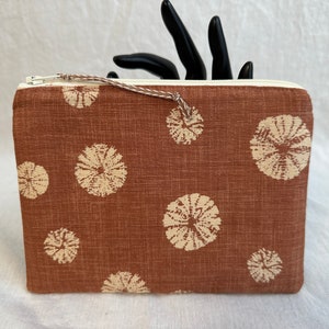 Sand Dollar Medium Padded Zipper Pouch, Cosmetic Bag, Accessory Pouch, Travel Bag