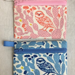 Owls &Cacti Flat Zipper Coin Purse, Credit Card Wallet, Earbud Pouch, AirPod Case