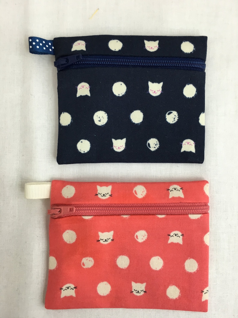 Credit Card Case Cat Lady Zipper Coin Purse Earbud Pouch Music Player Pouch-Choose Color