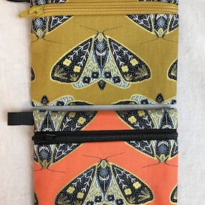 Metallic Butterfly Flat Zipper Coin Purse, Credit Card Wallet, Earbud Pouch, AirPod case