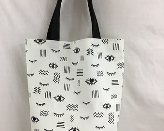 Eyes Tote Bag, Shopping Bag, Fashion Tote,  Cotton Tote, Market Bag, Project Tote