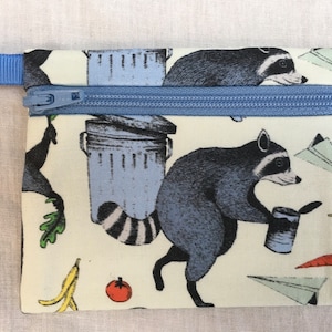 Porte-monnaie plat à fermeture éclair Raton laveur, porte-cartes de crédit, étui pour AirPod, pochette pour écouteurs - Couleur au choix
