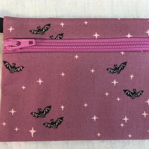 Halloween Bat, Ghost or Pumpkin Flat Zipper Coin Purse, AirPod Case, Credit Card Wallet, Earbud Pouch - New Color image 4