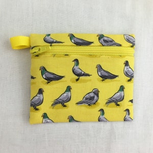 Porta-moedas com zíper Yellow Pigeon Bird, estojo para cartão de crédito, bolsa para fones de ouvido, bolsa para tocador de música