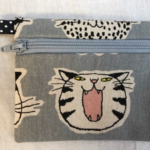 Monedero plano con cremallera de Silly Cats, billetera para tarjetas de crédito, tarjetero, funda para iPod