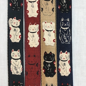 Lucky Cat, Maneki Neko, Wristlet Key Fob, Key Chain, Key Ring - Choose Color