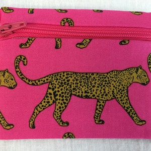 Leopard Flat Zipper Coin Purse, Billetera de tarjeta de crédito, Bolsa de auriculares, Funda AirPod
