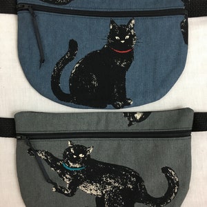 Cosmo King  Flat Zipper Fanny Pack, Waist Pack, Waist Bag, Hip Pouch, Festival Bag- Choose Color