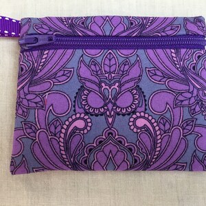 Tula True Colors Owl Flat Zipper Coin Purse, Credit Card Wallet, Earbud Pouch, Air Pod Case