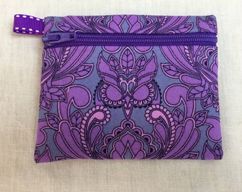 Tula True Colors Owl Portemonnee met platte ritssluiting, creditcardportemonnee, zakje voor oordopjes, Air Pod-hoesje