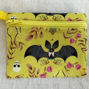 Chauves-souris et amis porte-monnaie à fermeture éclair plate, étui pour cartes de visite, portefeuille pour cartes de crédit, étui pour AirPod