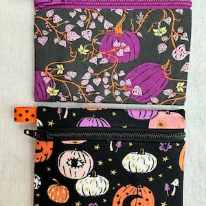 Halloween-Kürbis-Flacher Reißverschluss-Geldbeutel, Kreditkarten-Brieftasche, kleiner Reißverschluss-Beutel, Taschengeldbeutel