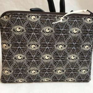 Third Eye Padded Medium Zipper Bag, Cosmetic Pouch, Organizer Bag, Accessory Pouch