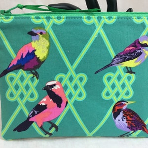 Tula Moon Garden Birds Medium Padded Zipper Bag, Accessory Pouch, Cosmetic Bag, Organizer Bag