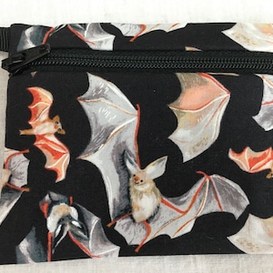 Porte-monnaie à fermeture éclair plate Bats, pochette pour écouteurs, étui Air Pod, portefeuille pour carte de crédit