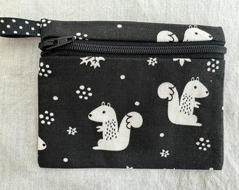 Monedero con cremallera plana de ardilla, estuche para tarjetas de ardilla, estuche para tarjetas de visita, bolsa para auriculares