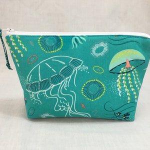 Bolsa cosmética com zíper acolchoado água-viva, bolsa para gadgets, bolsa para joias, bolsa para projeto, bolsa clutch - escolha a cor