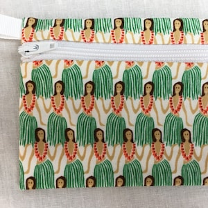Hula Girl Zipper Coin Purse, Credit Card Case, Earbud Pouch, iPod Holder