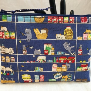 Cats in Cupboard Padded Medium Zipper Bag, Travel Pouch, Gadget Bag, Cosmetic Bag