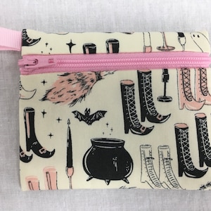 Halloween Witches Wardrobe Flat Zipper Coin Purse, Credit Card Wallet, Earbud Pouch, Air Pod Case - New Colors