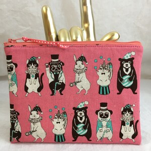 Animal Parade Linen/Cotton Padded Medium Zipper Bag, Cosmetic Bag, Organizer Bag