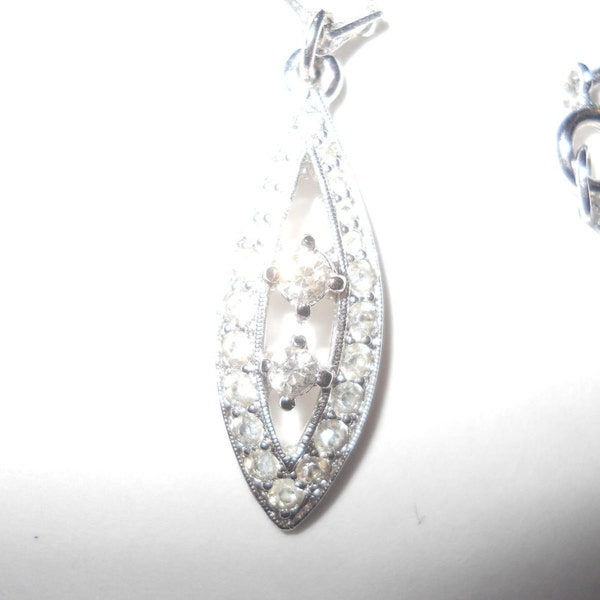 Sale Vintage POLCINI NECKLACE Diamante Clear Stones Delicate Design LEDO Signed