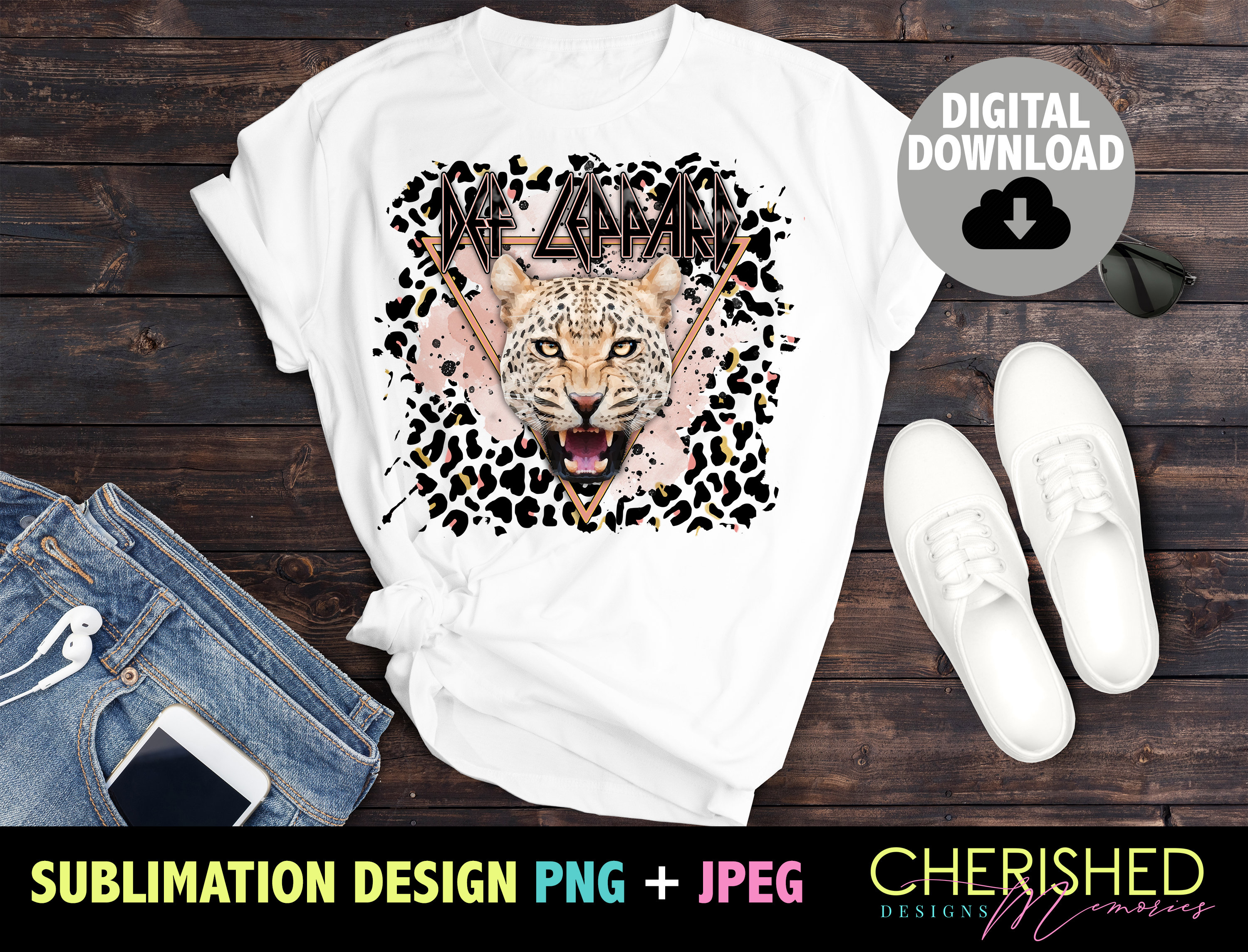 Leppard Girly Sublimation T-Shirt Design