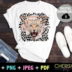 Girly Leopard Sublimation T-Shirt Design