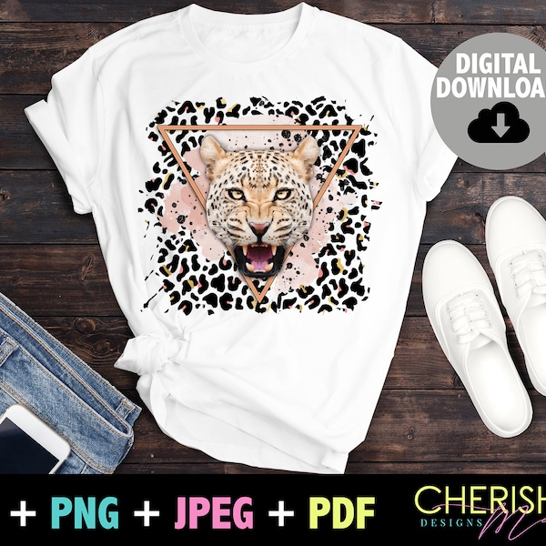 Girly Leopard Sublimation T-Shirt Design