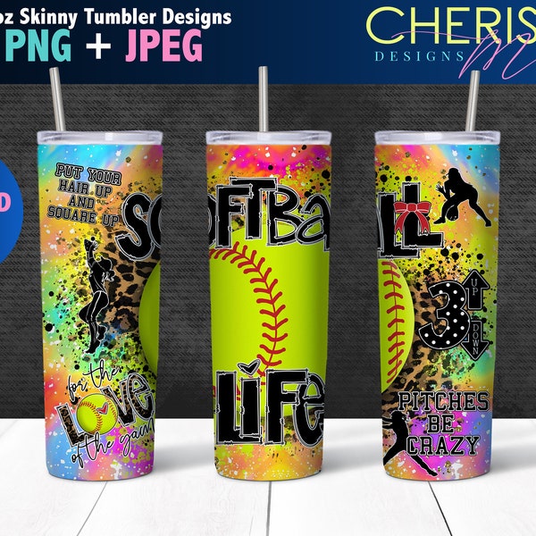 Softball Life 20oz Sublimation Tumbler Wrap