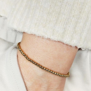 Gold stainless steel staple bracelet | Tarnish-free stacking wristlet | Minimalist jewelry gift | Silver