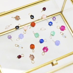 Add-on gemstone charm for hoop earrings | Wire wrapped gemstone dangle | Crystal gift for best friend