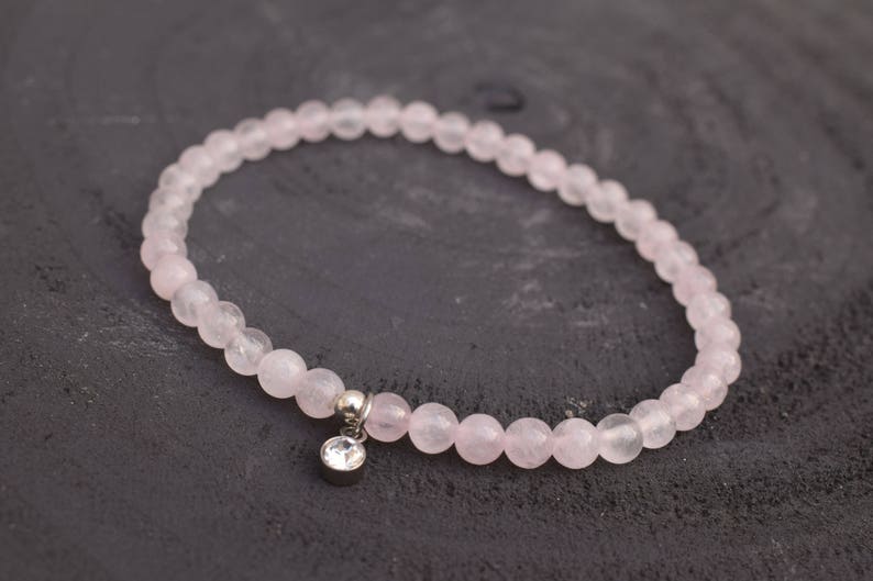 Rose quartz jewelry Gift for her Gemstone bracelet Love bracelet Rose quartz bracelet Dainty bracelet Pink beaded bracelet