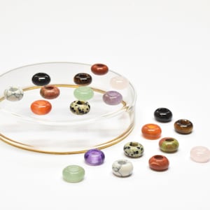 Edelsteen donuts voor oorringen of ketting, Verwisselbare halfedelsteen ringen per paar, Mismatched oorbellen, Unisex sieraden afbeelding 5