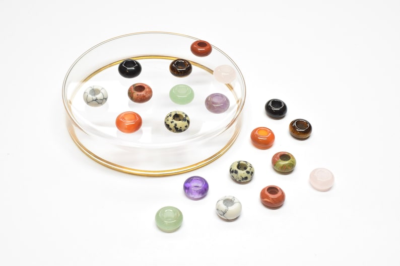 Edelsteen donuts voor oorringen of ketting, Verwisselbare halfedelsteen ringen per paar, Mismatched oorbellen, Unisex sieraden afbeelding 7