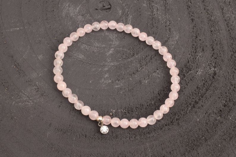 Rose quartz jewelry Gift for her Gemstone bracelet Love bracelet Rose quartz bracelet Dainty bracelet Pink beaded bracelet