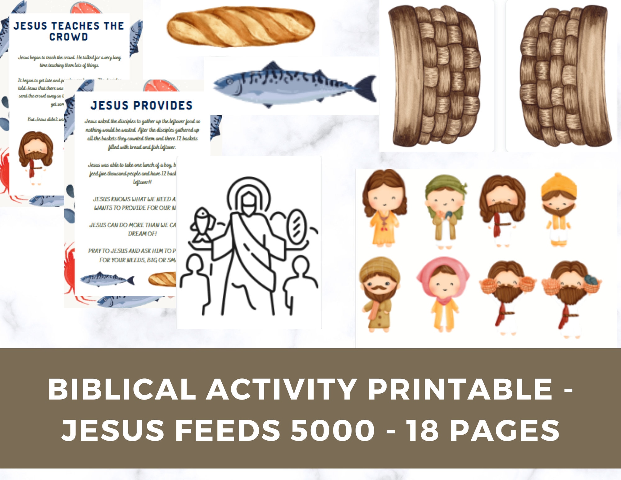 Jesus Feeds 5000 Activity Printable - Etsy