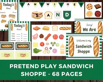 Pretend Play Sandwich Shoppe Printable