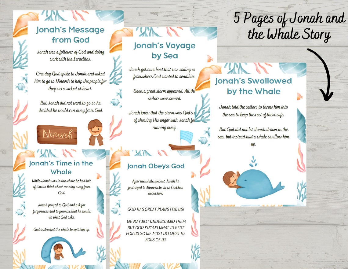 Jonah and the Whale Activity Printable - Etsy