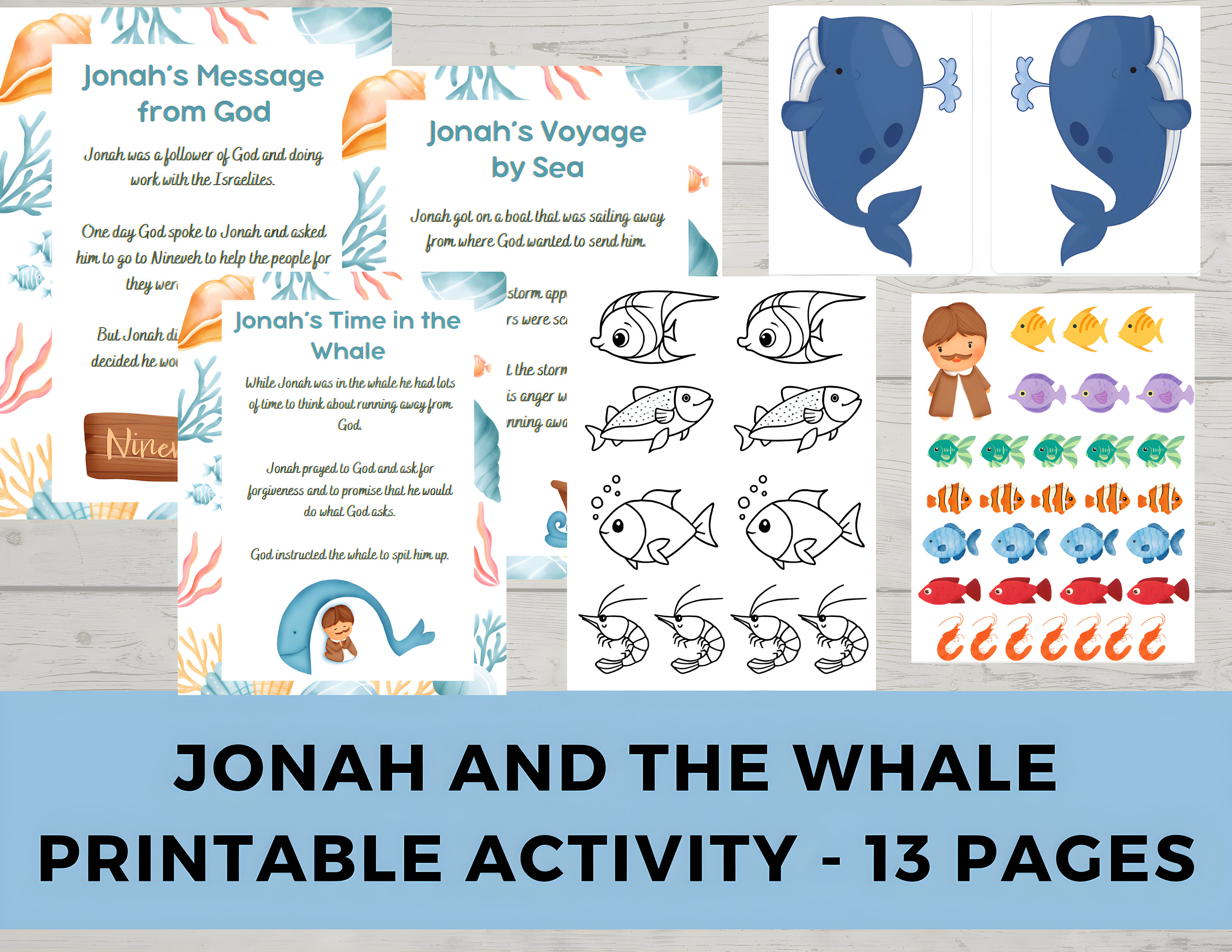 Jonah and the Whale Activity Printable - Etsy