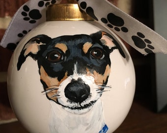 3 inch round - Your Pet on a Custom Hand Painted Ceramic Pet Ornament