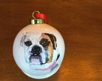 New jumbo 4 “round - Your Pet on a Custom Hand Painted Ceramic Pet Ornament