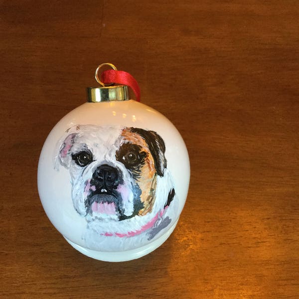New jumbo 4 “round - Your Pet on a Custom Hand Painted Ceramic Pet Ornament