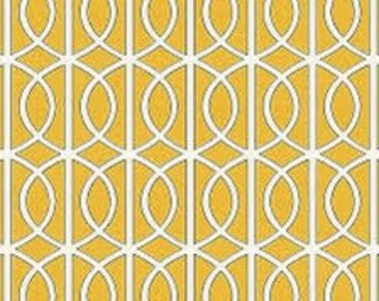 Robert Allen Gate Citrine Fabric by the yard  - geometric yellow upholstery drapery fabric