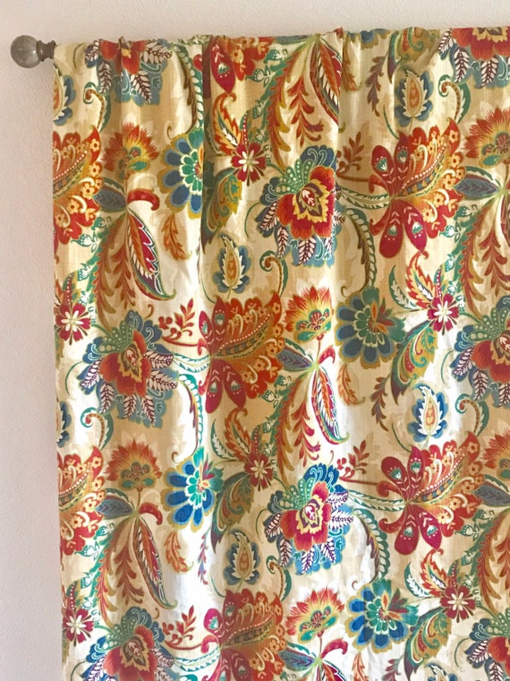 Pair 50 Wide Richloom Gallery Panels Drapes Cafe Floral Etsy