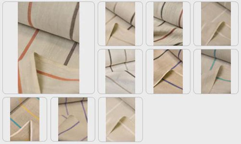 Pair of 25" and 50" wide 100% Herringbone Yarn Dyed Linen curtains panels drapes OR 1 valance (USA made) image 2