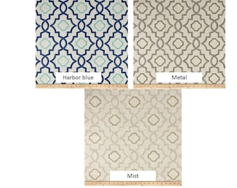 Par 25 O 50" de ancho Magnolia Talbot paneles de varilla cortinas café cortinas 24 48 63 72 84 96 108 120" O valance azul aguamarina geométrica